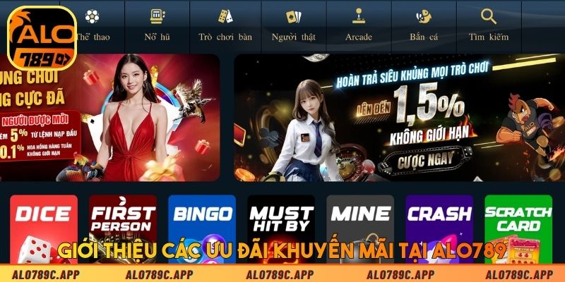 Giới thiệu các ưu đãi khuyến mãi tại Alo789